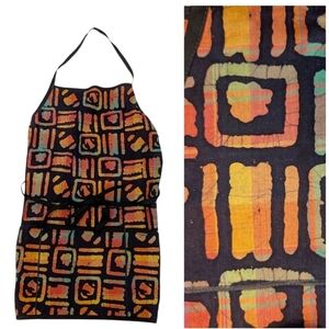 BATIK Colorful Cotton Vintage Apron Cooking Gardening Grilling Art Cleaning